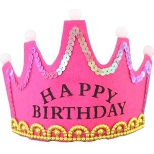 Happy Birthday Party Crown Hoeden Glow Hoofdband Koning Prinses Jongen Meisje Kerstversiering Benodigdheden (Color : E)
