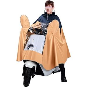 Fietsponcho, waterdichte fietsregenjas, regenponcho met capuchon, winddichte unisex regencape, for fiets, ebike, motorfiets, scootmobiel stofkap (kleur: oranje, maat