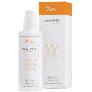 colibri skincare Daily SPF 50+ Moisturizer 80ml - Dagcrème met SPF 50 - waterbestendige breed spectrum bescherming - lichte gezichtscrème met UV-bescherming - geen witte waas - zonnebrandcrème gezicht