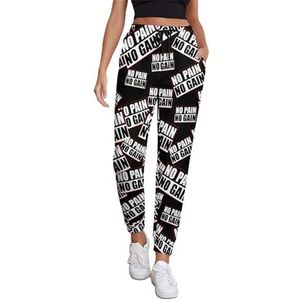 No Pain No Gain Dames Joggingbroek Running Joggers Broek Casual Broek Elastische Taille Lange Met Zakken