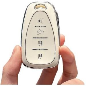 Autosleutel beschermhoes 4 5 Knoppen TPU Autosleutel Case Cover Fob Voor 2017-2019 Voor Malibu Voor Camaro Voor Cruze Voor Traverse Voor Sonic Voor Volt Voor Bolt Sleutel Shell(4 Button WHITE)