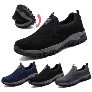 Schoenen Zonder Veters Comfortabele Herenschoenen Herensneakers Comfortabele Herenschoenen Wandelschoenen Voor Heren Orthopedische Schoenen Lichte Werkschoenen(Black,44 EU)