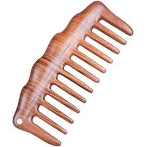 Kammen, Houten kam met grove tanden, Rode Perzikhouten Kam Meridiaan Massage Sandelhout Handige Kam