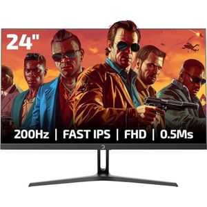 GAMEPOWER Bull T10 Gaming-monitor, 24 inch, 180 Hz, 0,5 m, Full HD 1080p, Flat Fast IPS HDR, frameloos computerscherm met FreeSync en G-Sync, HDMI 2.1