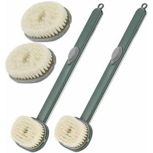 2 STKS Badmassage-reinigingsborstel met lange steel en zeepdispenser Rugborstel Lange steel for douche Ouderen Vloeibare badborstel met lange steel (Color : D)
