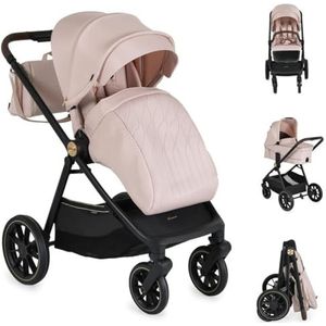 Cangaroo, Celebrity combi-kinderwagen, 2-in-1, schokdempers PU-wielen, kleur: roze