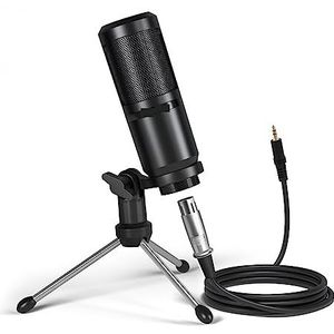 Complete podcastkit, Interface Kit Geluidskaart Met Microfoon 3.5mm Condensator Microfoon for Computer Mobiele Telefoon Opname Streaming(Only Microphone)