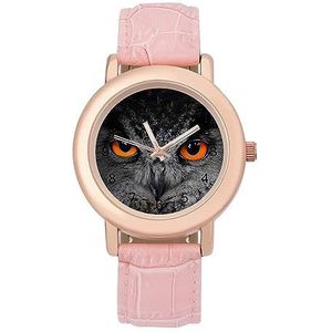 The Evil Eyes Eagle Owl Bubo Bubo Horloges voor Vrouwen Mode Sport Horloge Vrouwen Lederen Horloge