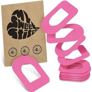 MySweetStitch | Pleister voor Omnipod | Waterdicht, ademend en huidvriendelijk Rond (10 stuks) | Made in Germany | Buiten Ø 95 x 72mm | Roze