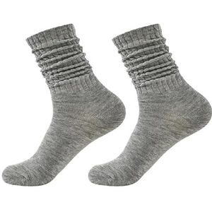 Slouch sokken for dames, gebreide damessok, lange scrunch crew, ademend, lange kuit, slouchy, zacht(Gray)