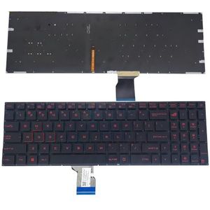 US België voor AZERTY Verlicht Toetsenbord Voor Asus voor ROG voor Strix GL702 VT GL702VM GL702VS GL502 VM GL502VS Gaming Laptop Rode Toetsenkap(US red)