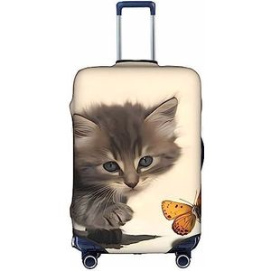 Dehiwi Bagagehoes voor katten en vlinders, stofdicht, kofferhoes, ritssluiting, kofferbeschermer, geschikt voor bagage van 45-70 cm, Wit, M