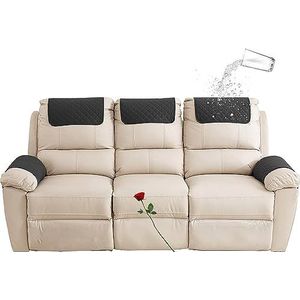 Sofa Armsteun Hoes Hoofdsteun Hoes Recliner Stoel Arm Cover Sofa Hoofdsteun Slipcovers Nonslip Waterdichte Fauteuil Hoes voor Recliner Leer Sofa Bank Beschermer (Color : 10, Size : 3 zitplaatsen)