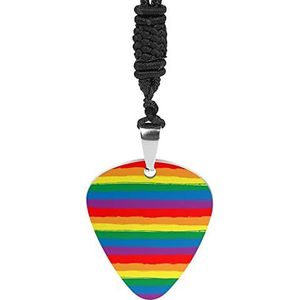 LGBT Vlag Gitaar Pick Ketting Gepersonaliseerde Hanger Ketting Sieraden Pick Ketting Gift
