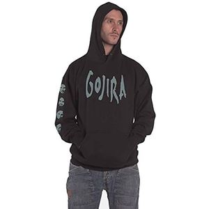 Gojira Pullover Hoodie: Fortitude Faces (Back & Arm Print) - Large - Black - Unisex