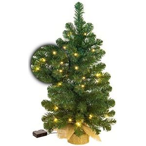 Mini Kerstboom Excellent Trees® LED Jarbo 75 cm met verlichting - Luxe uitvoering - Hoogwaardig PVC Materiaal met 55 Lampjes - Groen