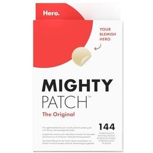 Hero – Mighty Patch Original – anti-acne – hydrocolloïden – absorbeert onzuiverheden van puistjes in 6 tot 8 uur 's nachts - doos met 144 pleisters