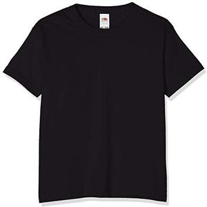 Fruit of the Loom Jongen Valueweight T-shirt voor kinderen, Zwart, 7-8 jaar