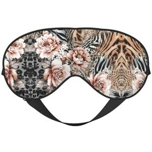 Roze bloem luipaard afdrukken veelzijdige rust helper, zacht slaap oogmasker dubbelzijdig voor yoga, kamperen, zacht slaap oogmasker