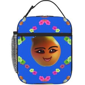 MYGANN Smiley Gele Peer Unisex met Afneembare Draagbare Webbed Geïsoleerde Lunch Tas voor Werk Reizen Camping