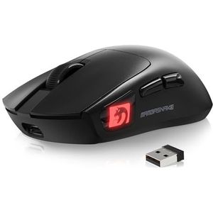 MAMBASNAKE M4 Superlight Draadloze Gaming Muis, 24000 DPI, 53g Ultralichte Muis, PixArt PAW3311, RGB Logo, 400mAh batterij, 2.4G/Bluetooth/bedraad, voor PC / Mac, Zwart