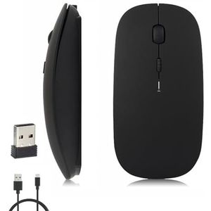 iSTYLE Oplaadbare Draadloze Muis, Bluetooth 2,4/5.2 GHz met USB Mini Ontvanger, Bluetooth Muis,Multi-Device, 1600 Dpi Optical Tracking, Silent Muizen voor PC, Laptop, Tablet