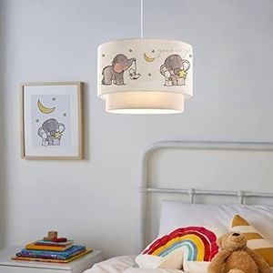 Design hanglamp Lurgan E27 wit met olifant motief