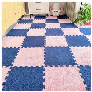 Zeyeo 12/24/36 Pluche In Elkaar Grijpende EVA-schuimmatten, 12x12x0,4 Inch Voor Thuis(Pink+Navy Blue,36pcs)