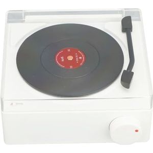 Saluaqui Vintage 5.3 Record Player Stringstable met Wekker, Klassiek Ontwerp en 3 Afspeelmodi voor thuis- en Reisgebruik (WHITE)