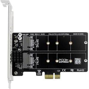 M.2 SATA naar PCIE Uitbreidingskaart Dubbele Disc Dual-Disk Array Card RAID Adapter Board PCIe X1/X4/X8/X16 Ondersteuning M.2 SSD 2230/42/60/80