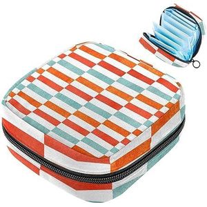 MUOOUM Aquarel Gestreepte Maandverband Opbergtas Menstruatie Pad Tas Draagbare Menstruatie Cup Pouch met Rits voor Tiener Meisjes Vrouwen Dames