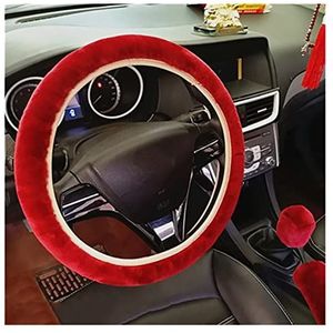 Stuurwielomslag Stuurhoes 3Pcs Auto Universele Pluche Stuurhoes Set Handrem Cover Automotive Case 11 Kleuren Auto Assessoires Interieur Voor Vrouwen ( Color : 11 )