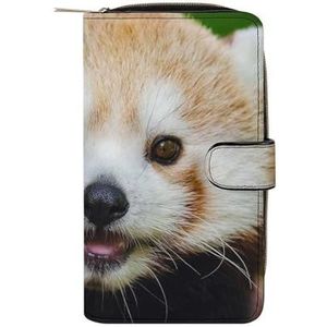 Kleine Rode Panda Mode PU Lederen Vrouwen Portemonnee Multi Card Slot Bifold Portemonnee Geld Clip Met Rits