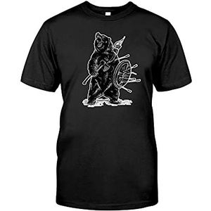 Viking T-Shirt Mannen Odin Mythe Rune Zwart Katoen Zomer Korte Mouw Viking Fan Artikelen,Bear warrior,5XL