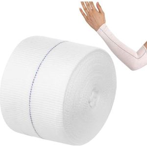 Elastische buisvormige steunverband, stretch retentieverbanden, comfortabele gegoten stockinette mouwrol voor enkelknie (7,5 cm x 10 m, blauwe lijn)