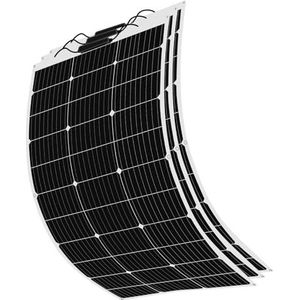 Zonnepaneel 300W Flexibele Zonnepanelen 12V Ultradun Monokristallijn fotovoltaïsche oplader voor Camping,Caravan,Boot,Auto,12v Batterij opladen (3×100W)