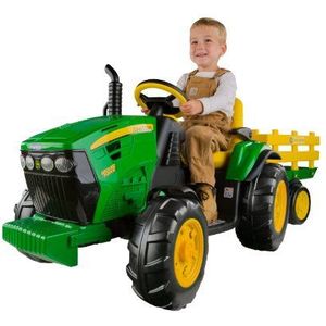 Peg Perego John Deere Ground Force Elektrische kindertractor, 12 volt, met aanhanger