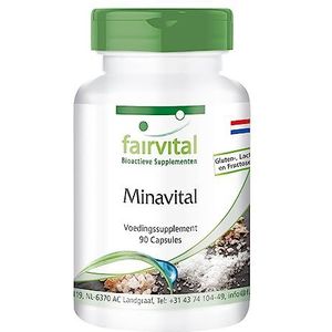 Fairvital | Minavital - HOOG GEDOSEERD - VEGAN - 90 capsules - multimineraal met essentiële mineralen en sporenelementen - voedingssupplement