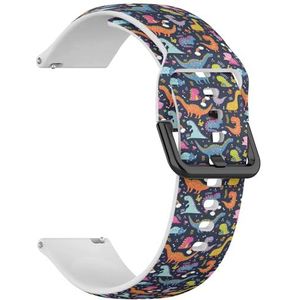 RYANUKA Compatibel met Amazfit Bip 3 / Bip 3 Pro/Bip U Pro/Bip/Bip Lite/Bip S/Bip S lite/Bip U (schattige grappige kinderen dinosaurussen) 20 mm zachte siliconen sportband armband riem, Siliconen,