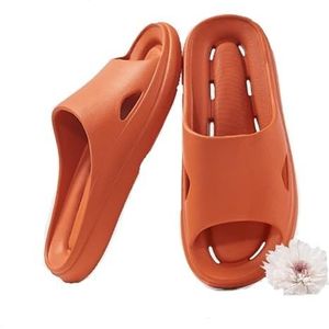 Sandalen Kussenslippers for dames Zachte open teen Antislip Sneldrogende sandalen Indoor Outdoor EVA-slippers Sandalen Dames(Orange,37-38)