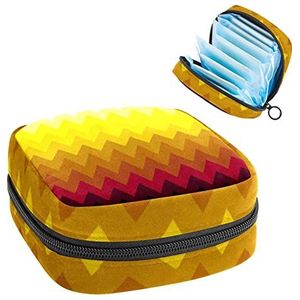 Periode Pouch, Draagbare Tampon Storage Bag voor Maandverband, Geometrisch, Meerkleurig, 4.7x6.6x6.6 in/12x17x17 cm