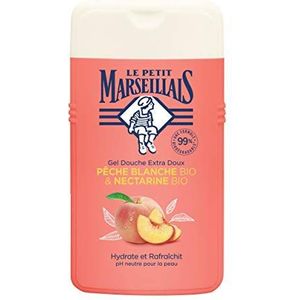 Le Petit Marseillais Douchegel & badkuip, extra zacht, perzik wit bio & nectarine, biologisch, 250 ml