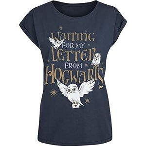 Harry Potter Hogwarts Letter T-shirt donkerblauw S 100% katoen Fan merch, Film, Hedwig, Hogwarts