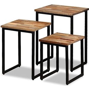 XGWKCNV Meubels select-Nesting Salontafel Set 3 Stuks Solid Reclaimed Teak