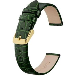 INEOUT Lederen Horlogeband For Dames Vrouwen 8mm 10mm 12mm 14mm 16mm 18mm 19mm 20mm Vervanging Band Roestvrij Gesp (Color : Green-Gold, Size : 12mm)