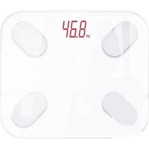 Lichaamsvetweegschaal Floor Scientific Smart Elektronisch LED Digitaal Gewicht Badkamerbalans Bluetooth Gemakkelijk Te Gebruiken(White)
