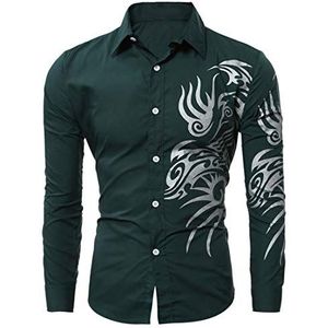 Heren Casual Overhemd Lange mouw Overhemden met knoopsluiting Gedrukt bloemenoverhemd Werkoverhemd Casual bedrukte voor heren Funky linnen overhemd met lange mouwen Overhemd met knoopjes omlaag