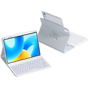 Toetsenbord Case voor Huawei Matepad SE 11, 360° Roterende Magnetische Case, 7 Kleur Backlit Draadloos Afneembaar Toetsenbord, Grijs