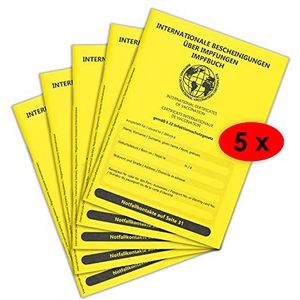 WEIDEBACH® Vaccinatiepaspoort met noodpagina, incl. vaccinatiekompas, noodpagina, vaccinatiekaart, vaccinatieboek, internationaal vaccinatiepaspoort voor volwassenen, u-boekje (5 stuks)