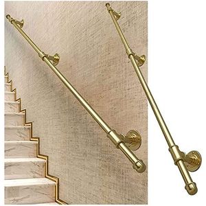 Leuning voor trappen goud veiligheidstrappen grijpen rails indoor buitentrappen stappen wandmontage industriële leuning voor trappen niet-slip metaal smeedijzeren trappen berk (maat: 400 cm)